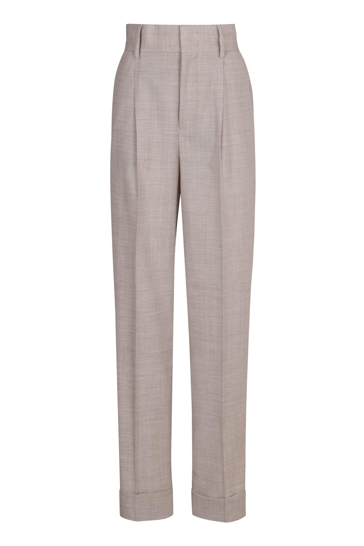 philosophy di lorenzo serafini melange light grey stretch wool blend pant