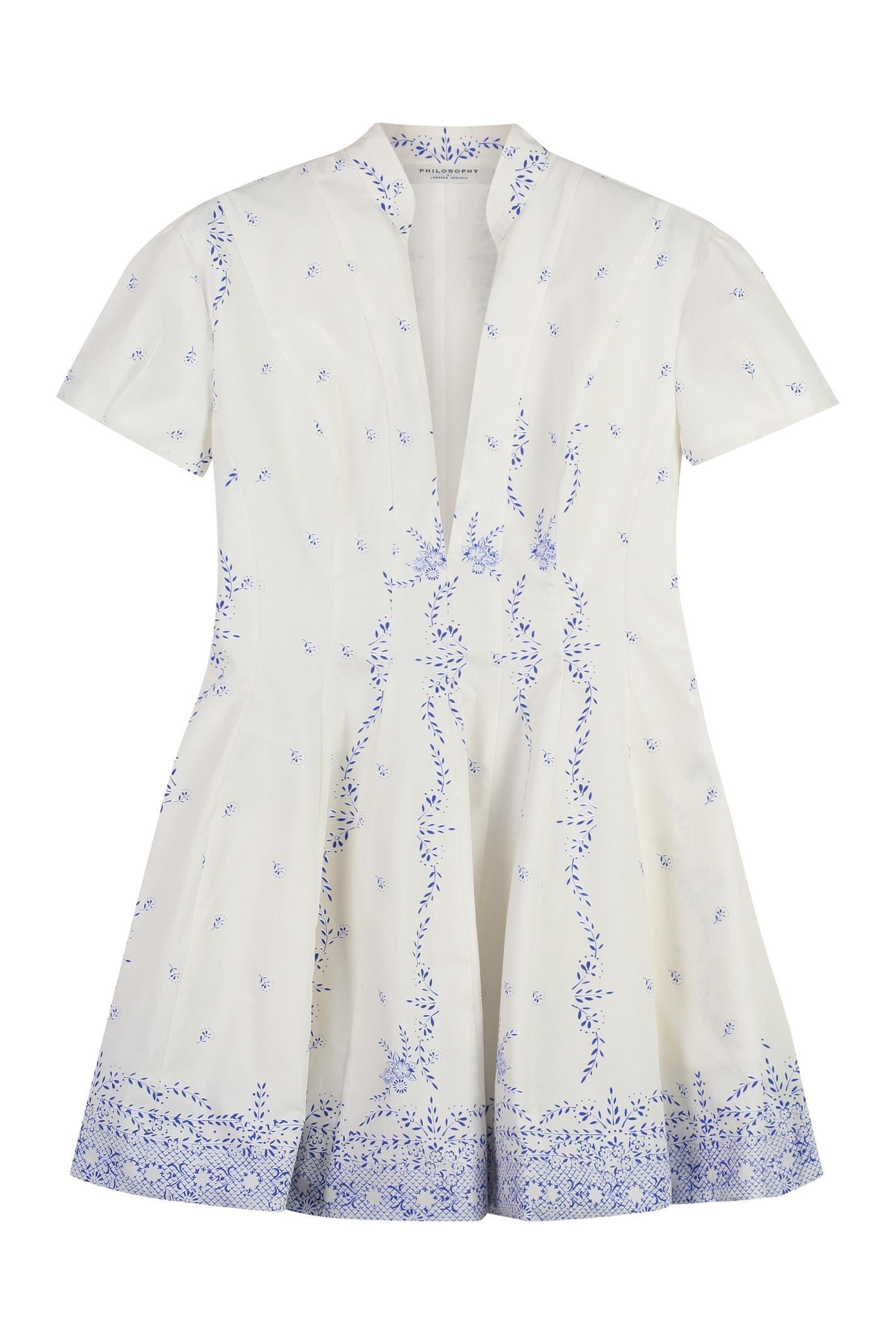 philosophy di lorenzo serafini poplin mini dress