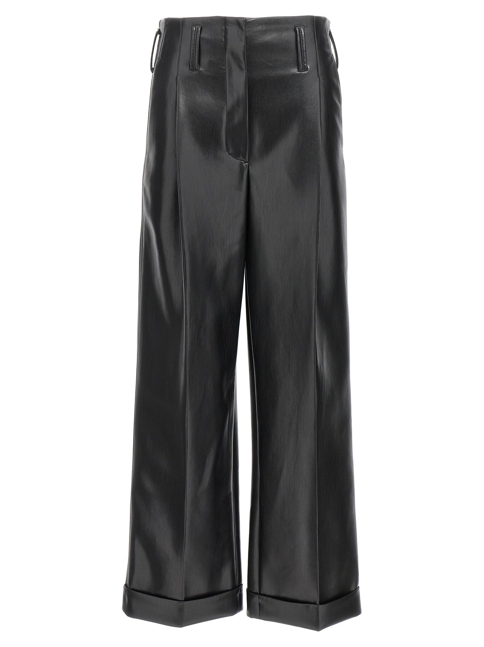 philosophy faux leather trousers black polyester pant - women
