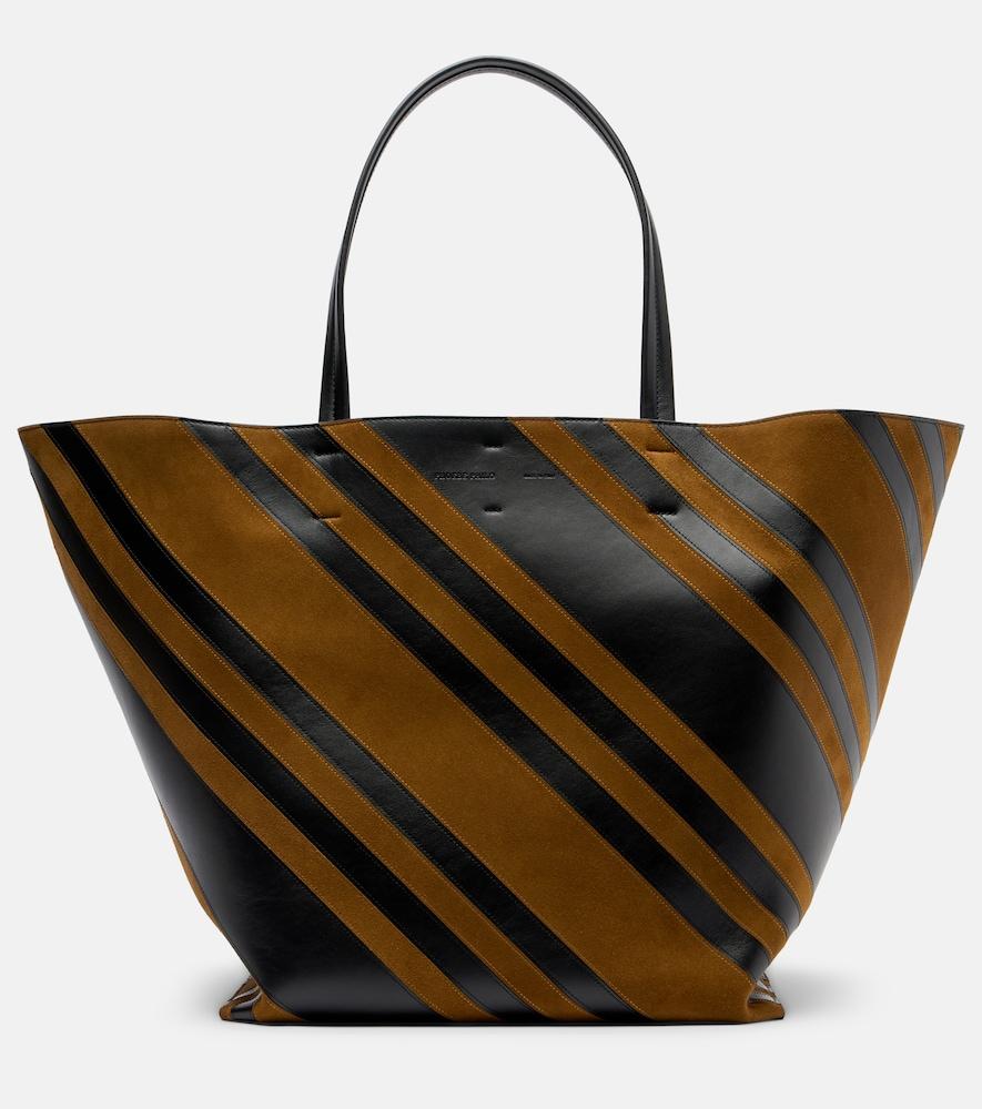 phoebe philo basket cabas leather and suede tote bag