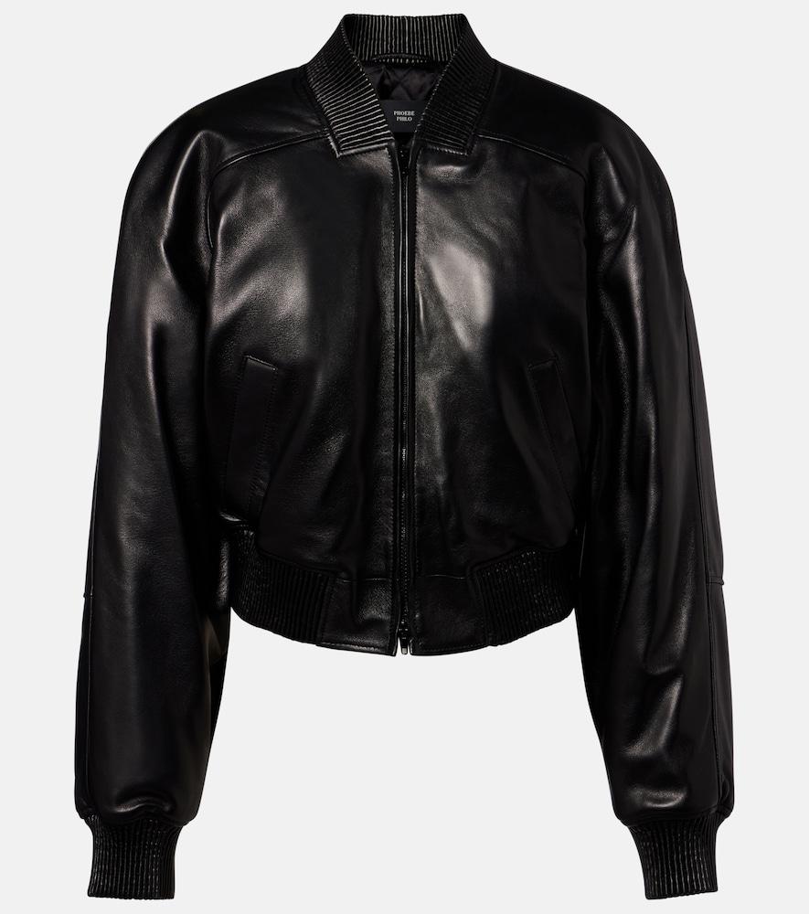 phoebe philo leather bomber jacket