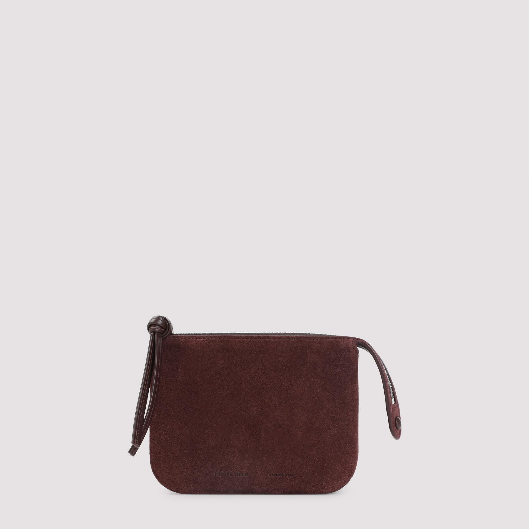 phoebe philo pocket gig red suede leather bag - women
