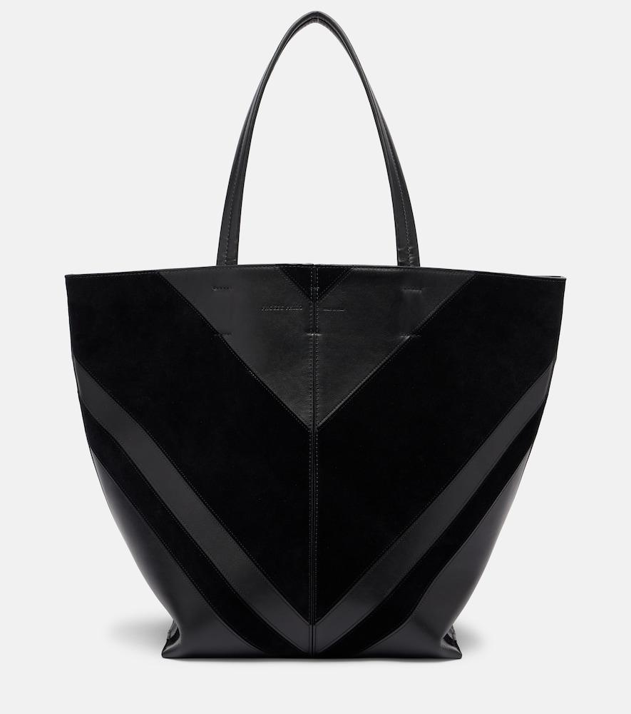 phoebe philo pot cabas suede and leather tote bag
