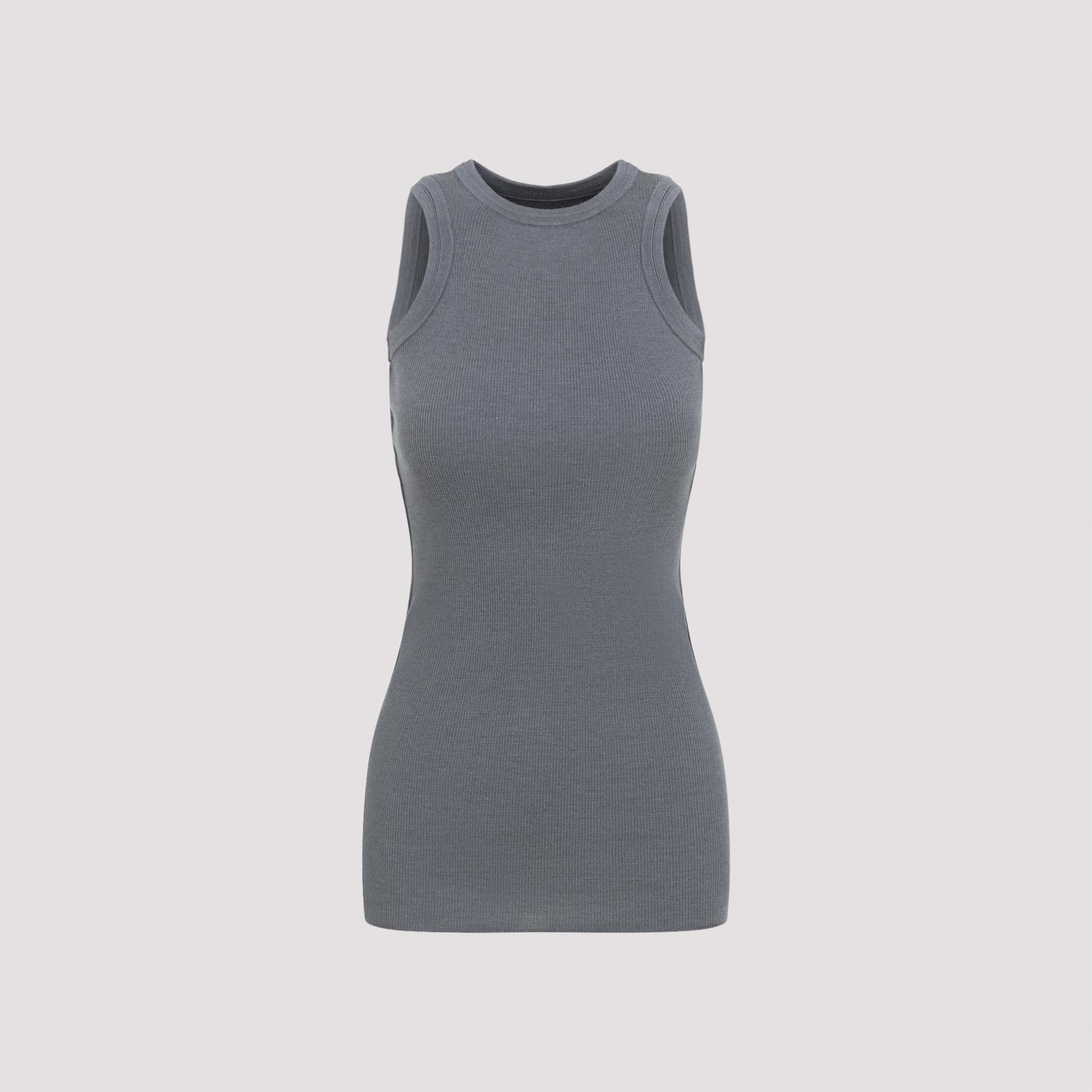 phoebe philo ribbed tank top grey wool - women