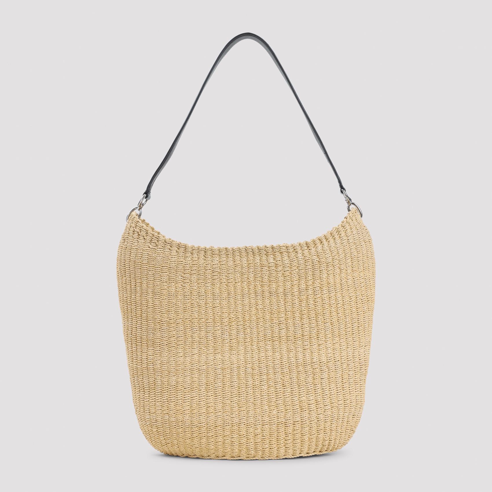 phoebe philo slope sling small nude & neutrals natural woven viscose leather bag - women