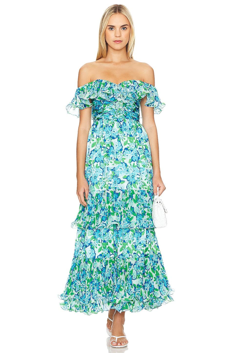 pia pleated midi dress