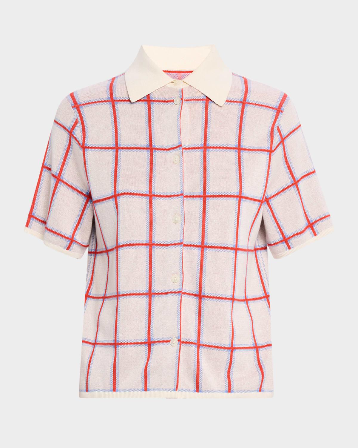 picnic plaid button-front shirt