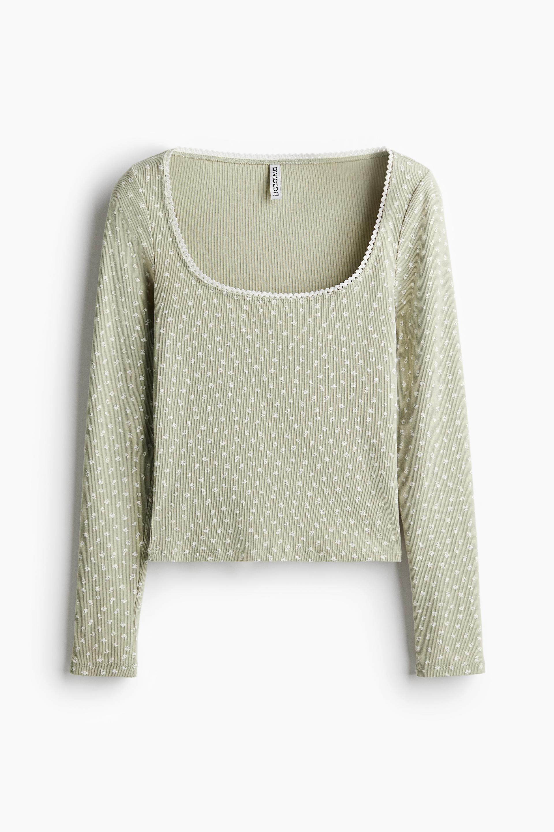 picot-trimmed cotton top