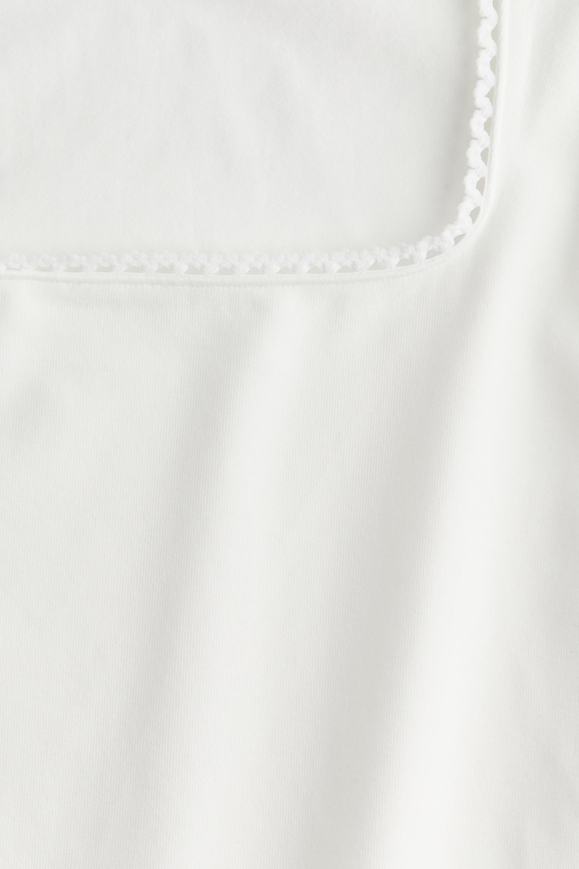 picot-trimmed sleeveless top