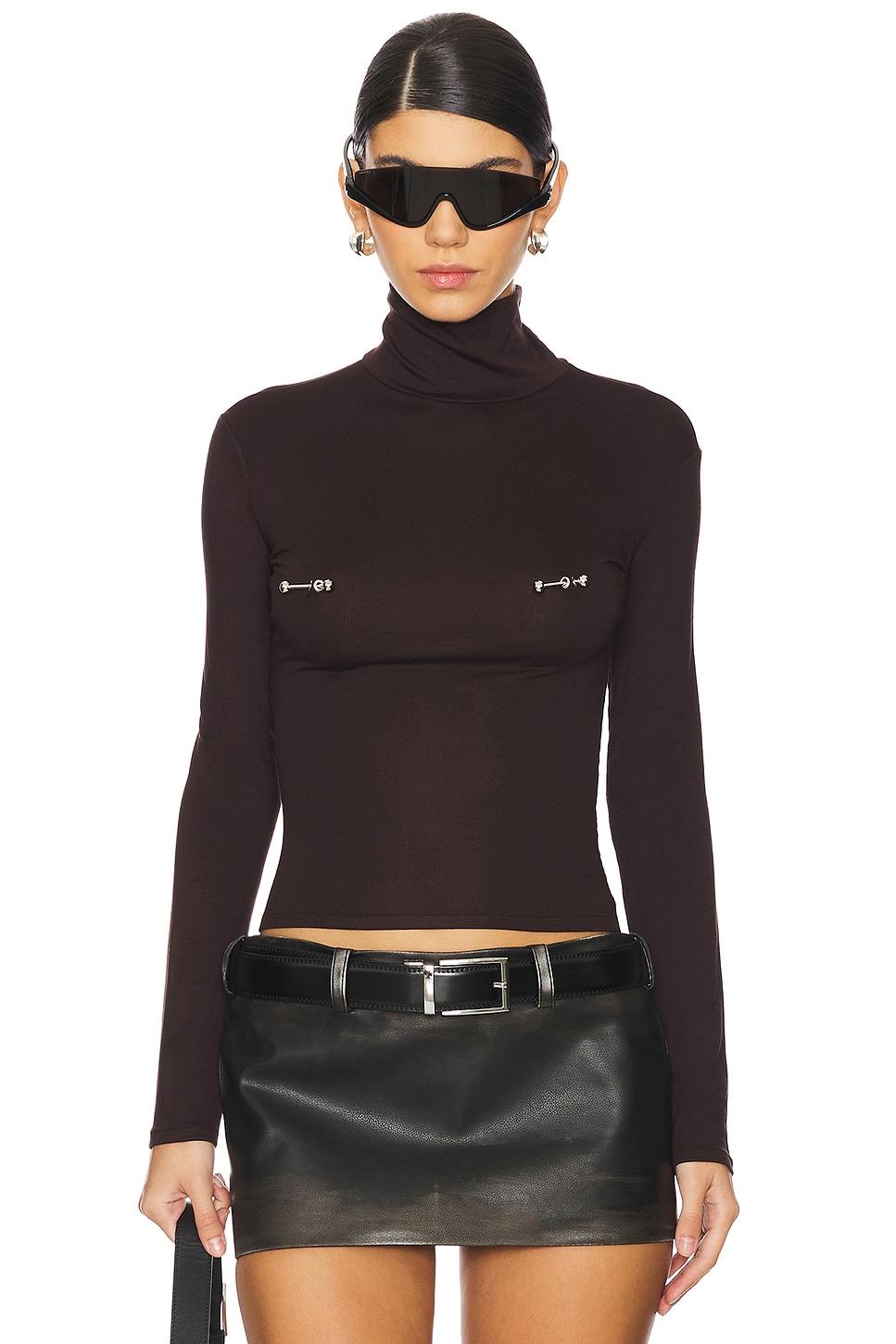 pierced turtleneck top