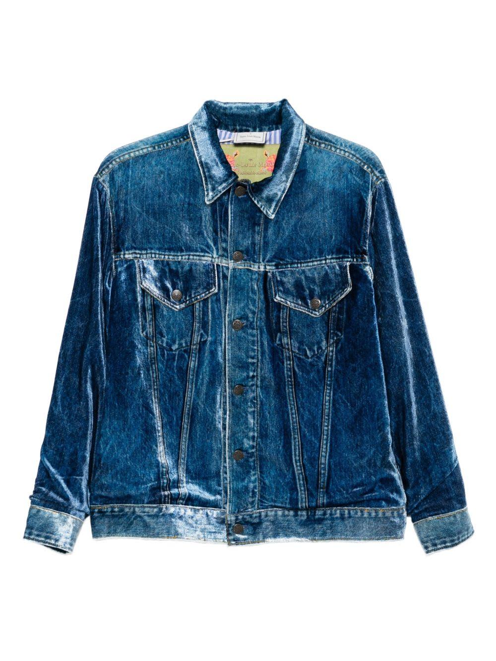 pierre-louis mascia denim print jacket