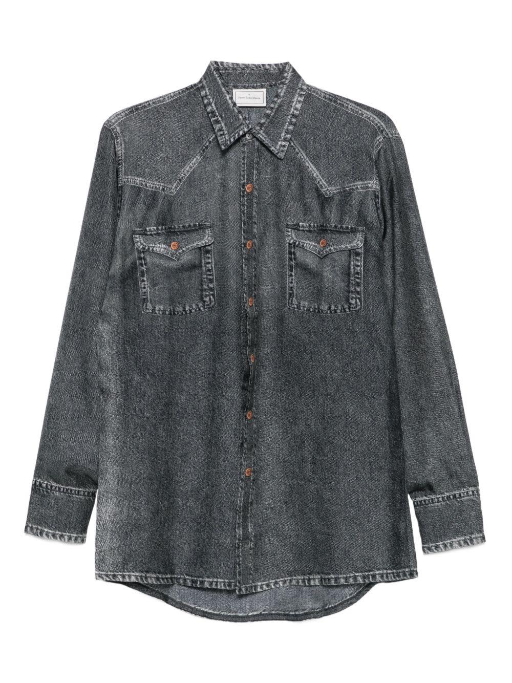 pierre-louis mascia denim print silk shirt