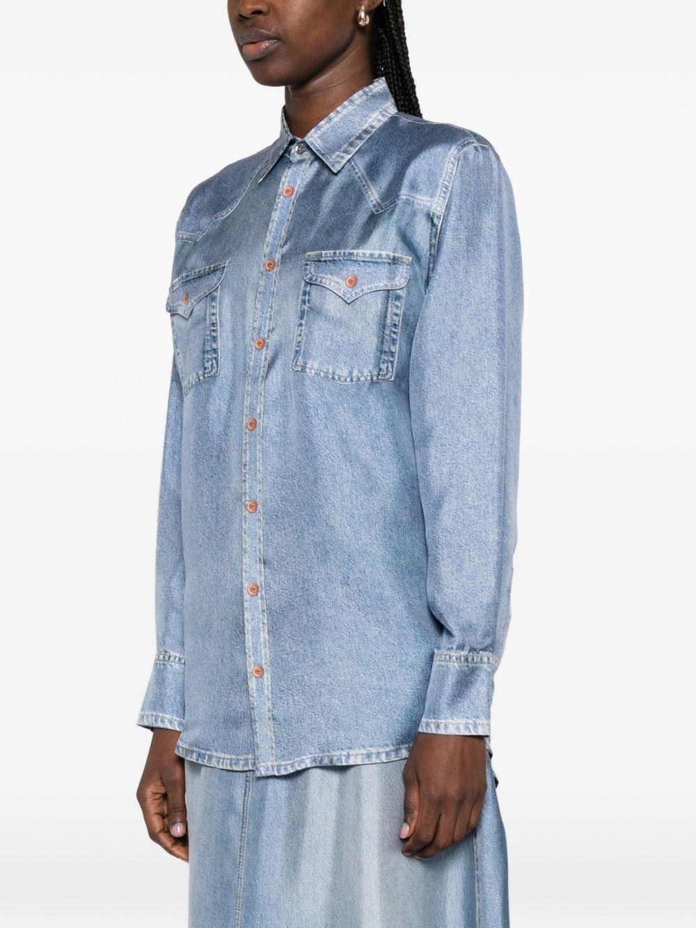 pierre louis mascia shirts clear blue silk - women