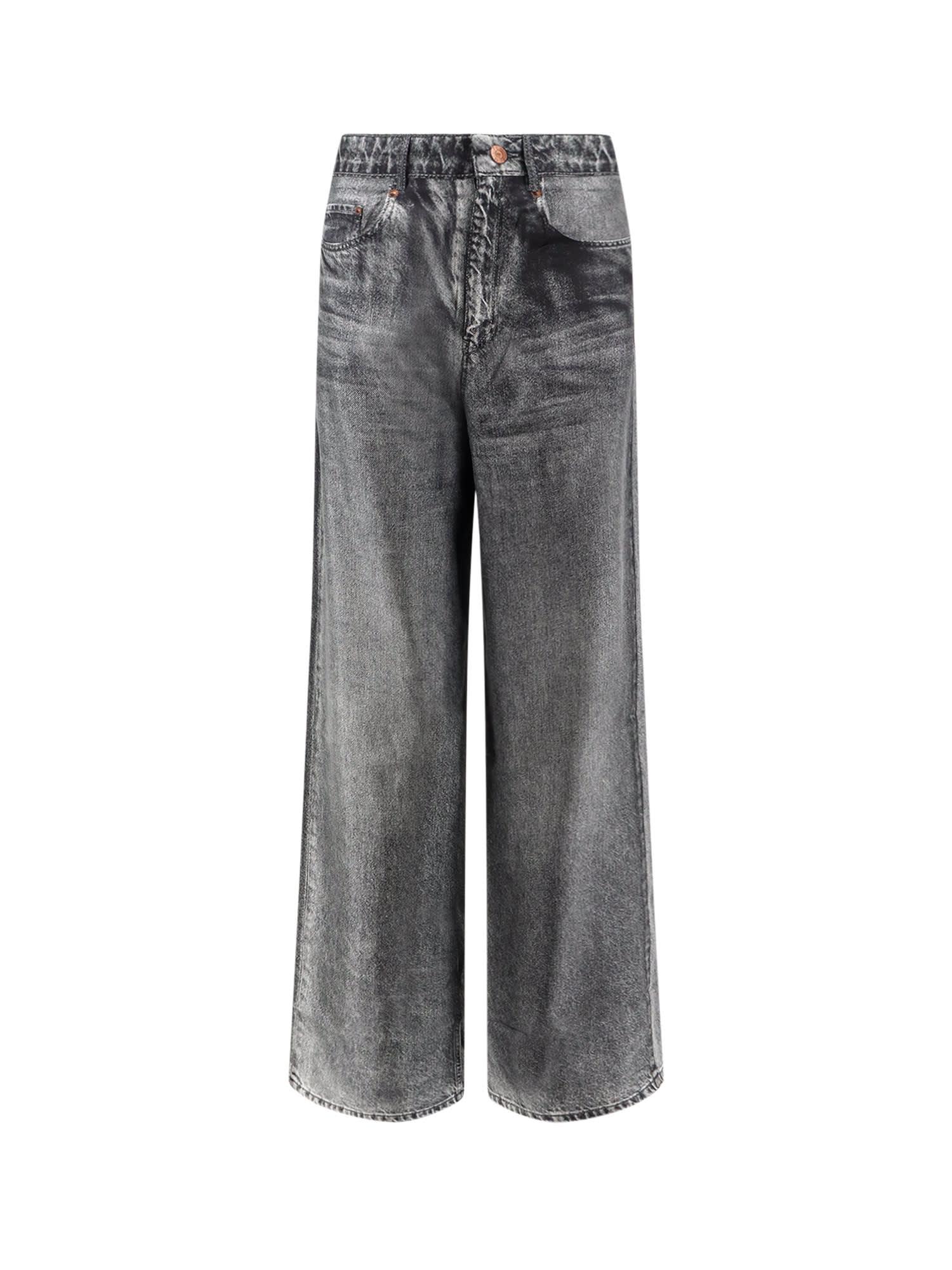 pierre-louis mascia silk trousers with denim effect