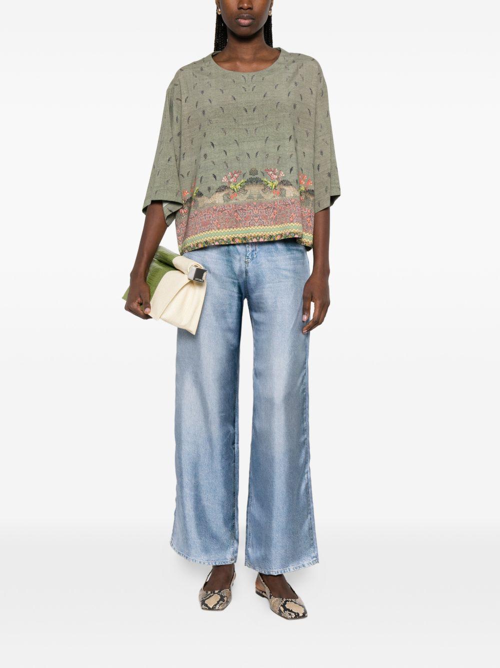 pierre louis mascia trousers clear blue silk - women