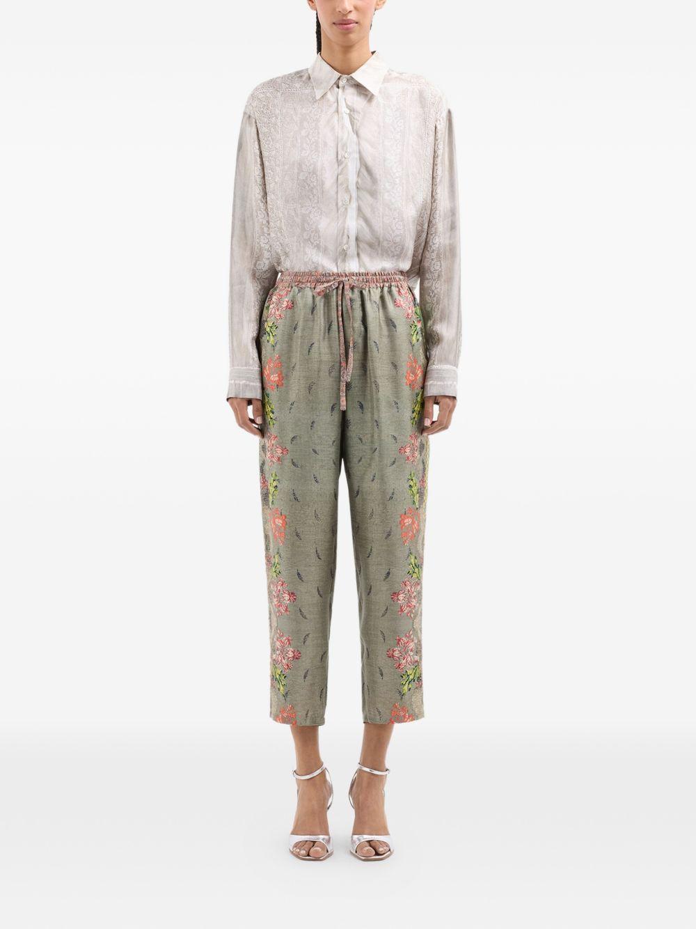 pierre louis mascia trousers kaki silk - women