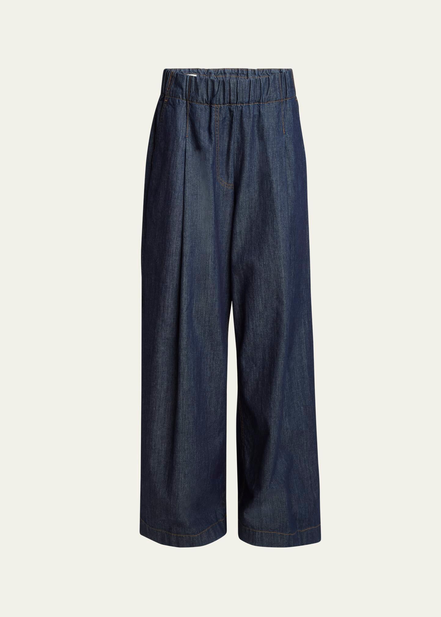 pila denim wide leg pants