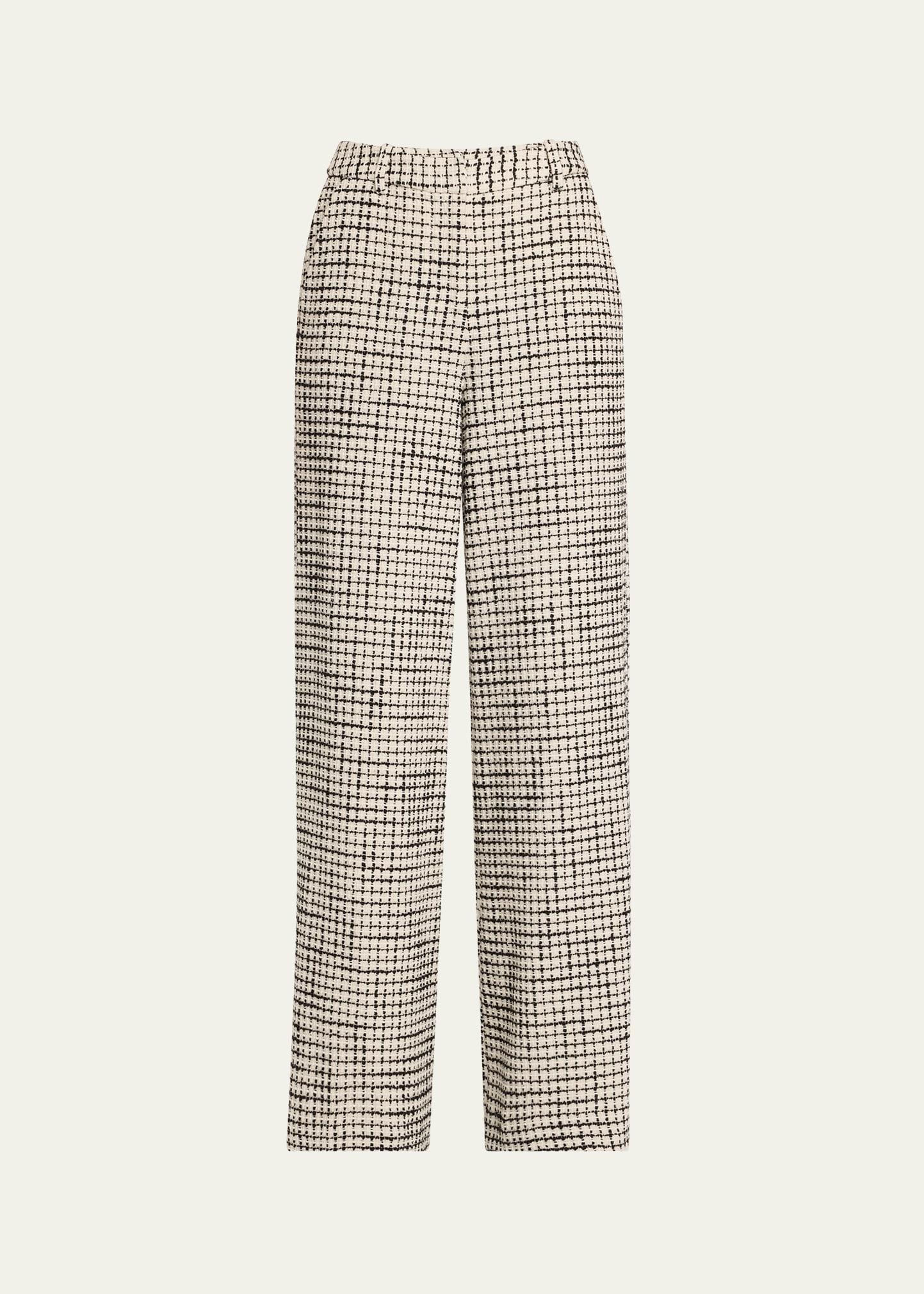 pilar tweed wide-leg pants
