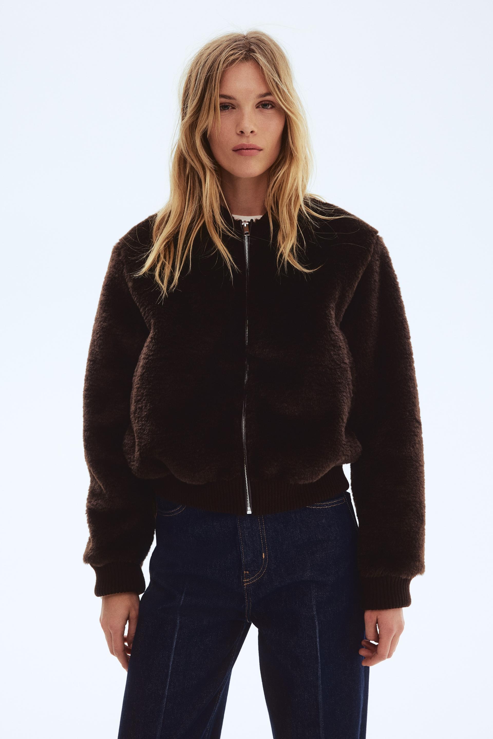 pile bomber jacket