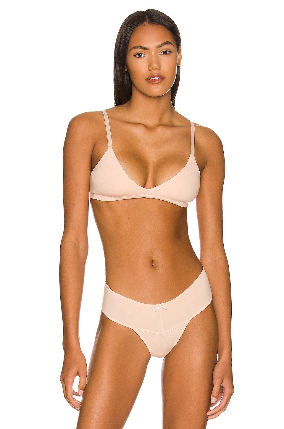 pima stretch cotton v bralette