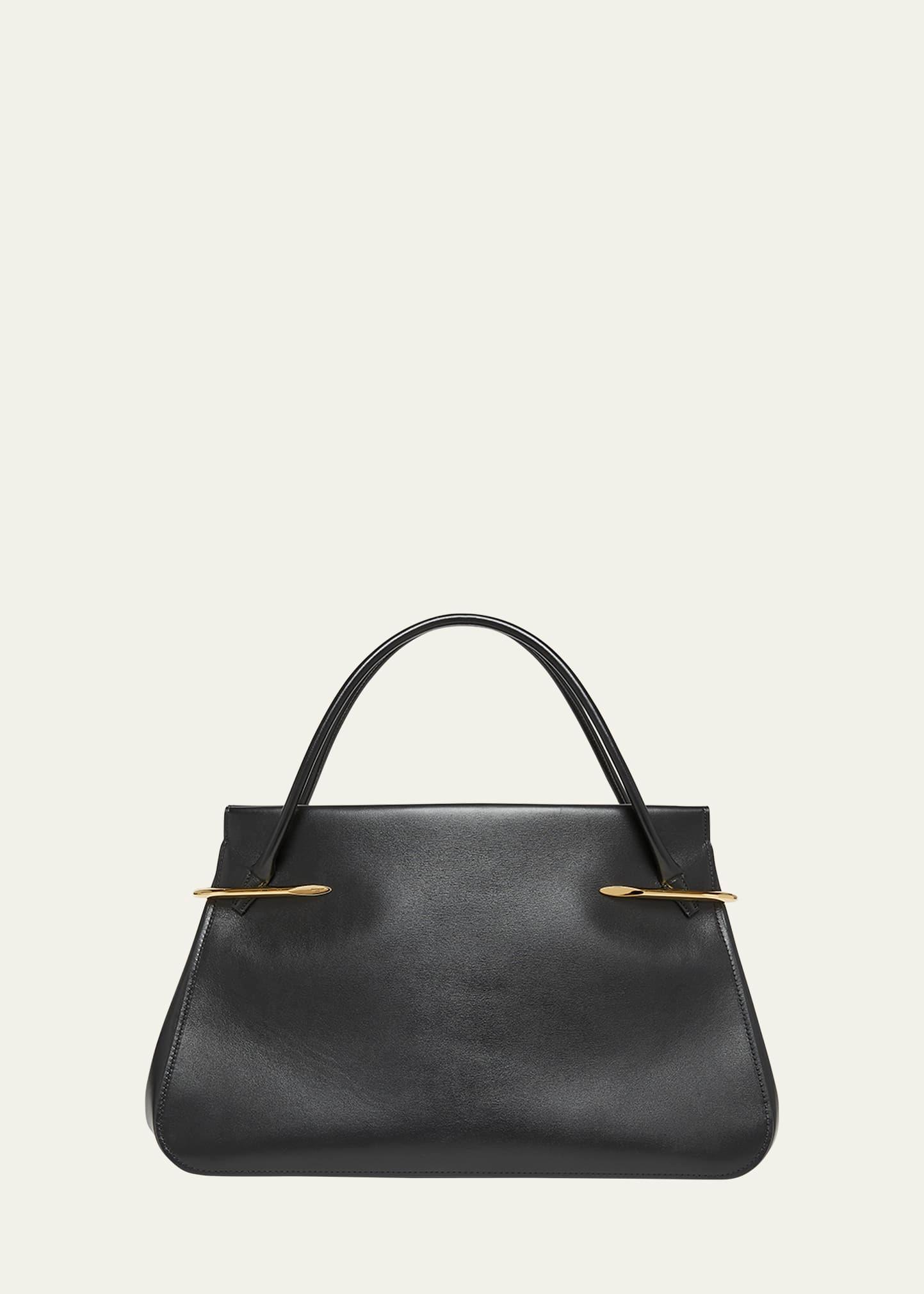 pinch large shoulder bag in smooth leather