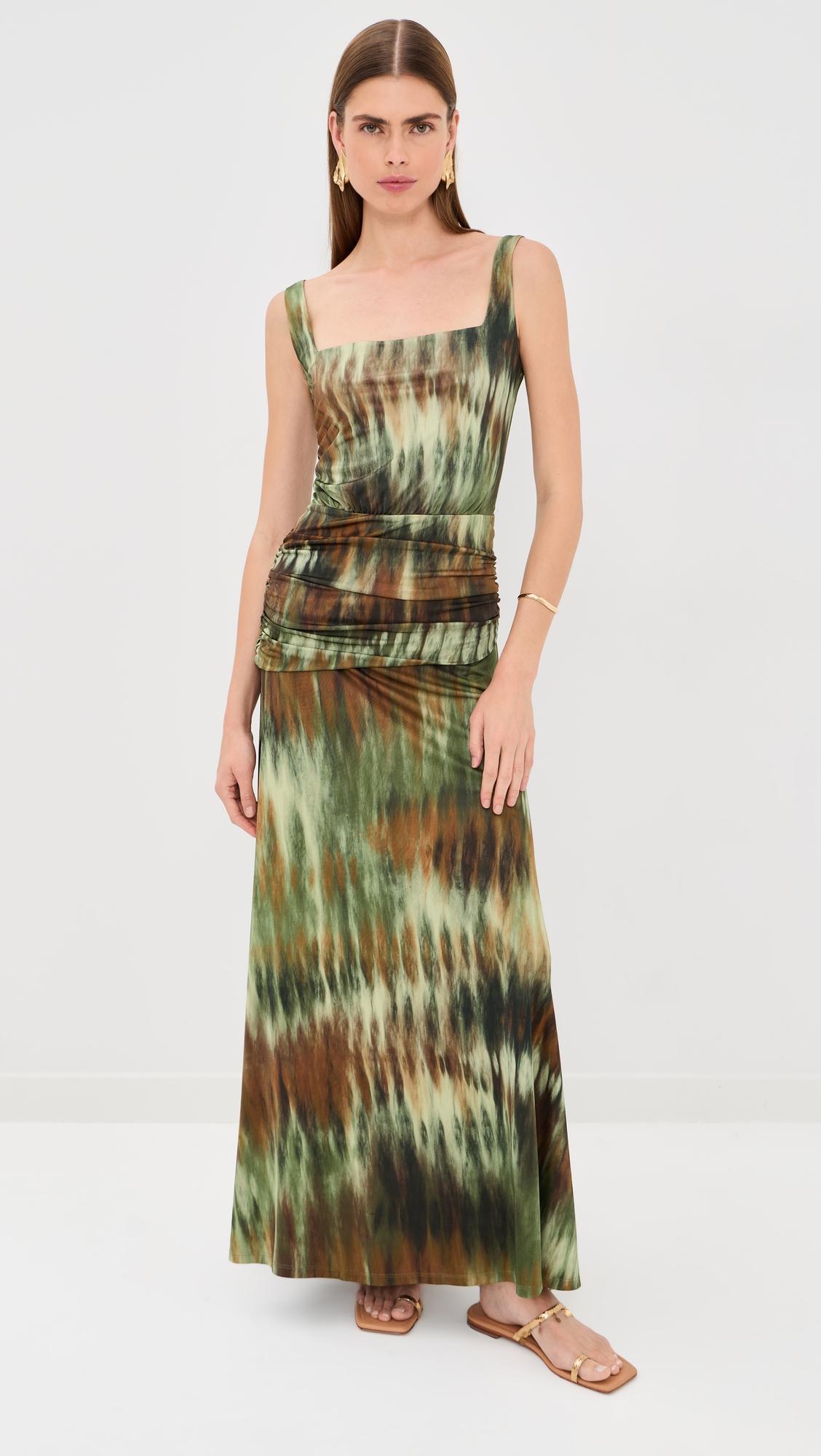 pine green plant of joy ankle dress