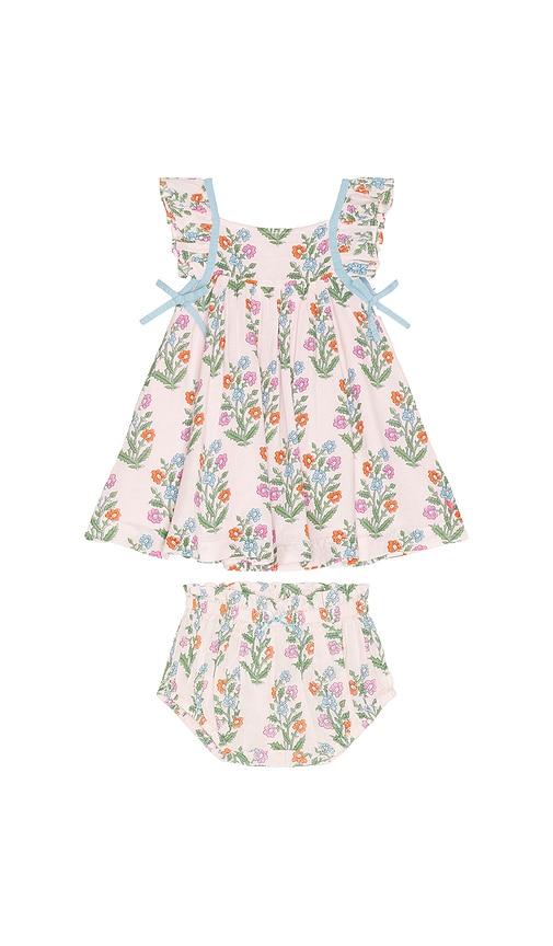 pink chicken baby girls ailee dress set in pink.