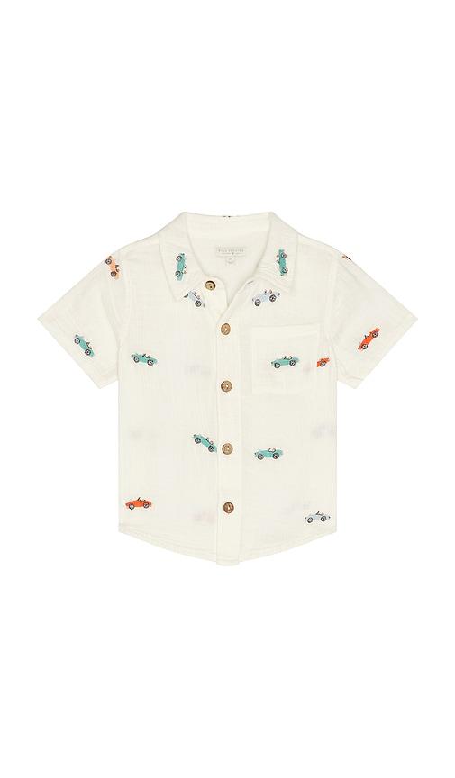 pink chicken boys jack shirt in white.