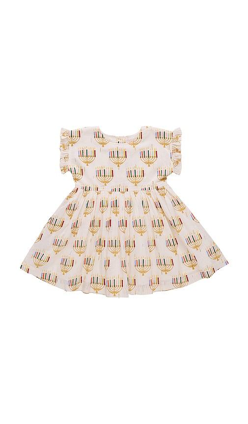pink chicken girl adaline dress in white.