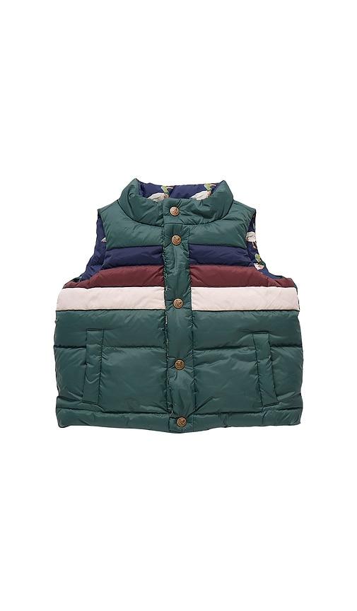 pink chicken reversible ellis vest in green.