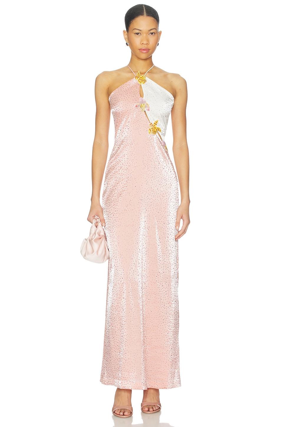 pink ditsy polka dress