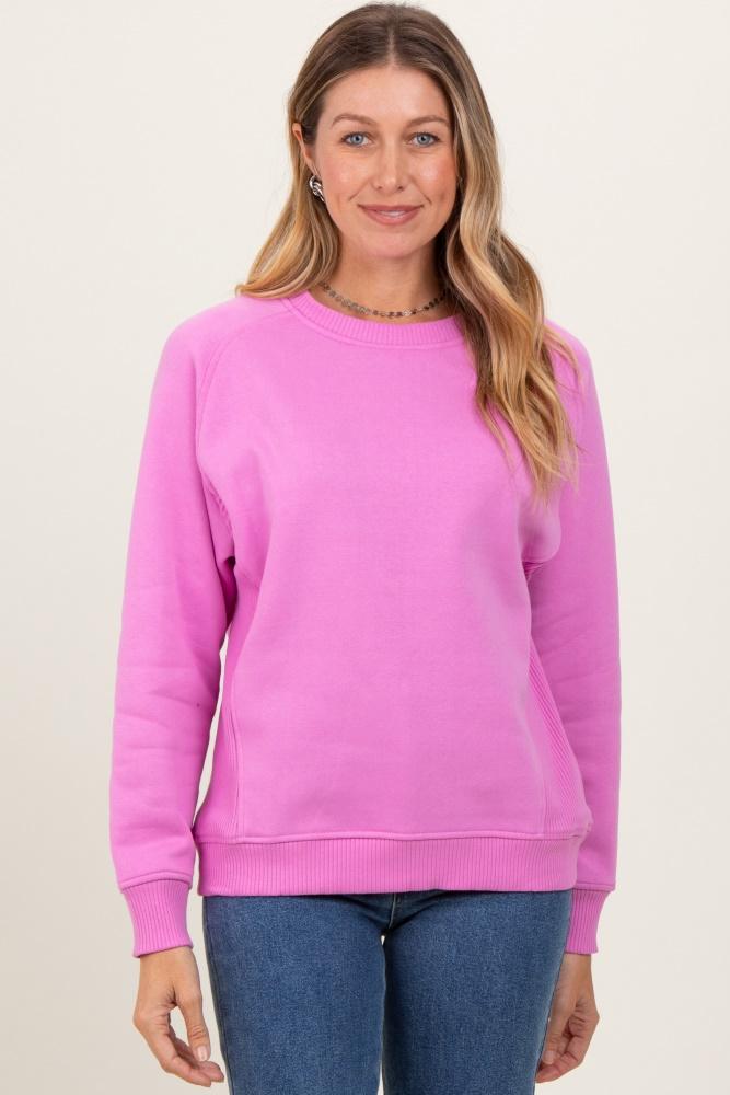pink fleece sweatshirt