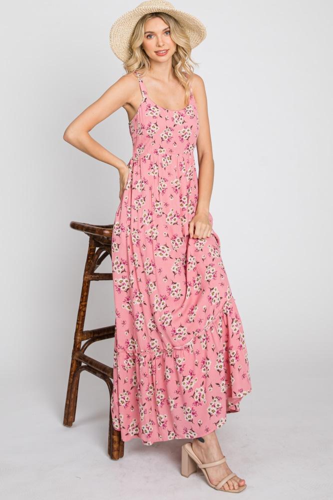pink floral maxi dress