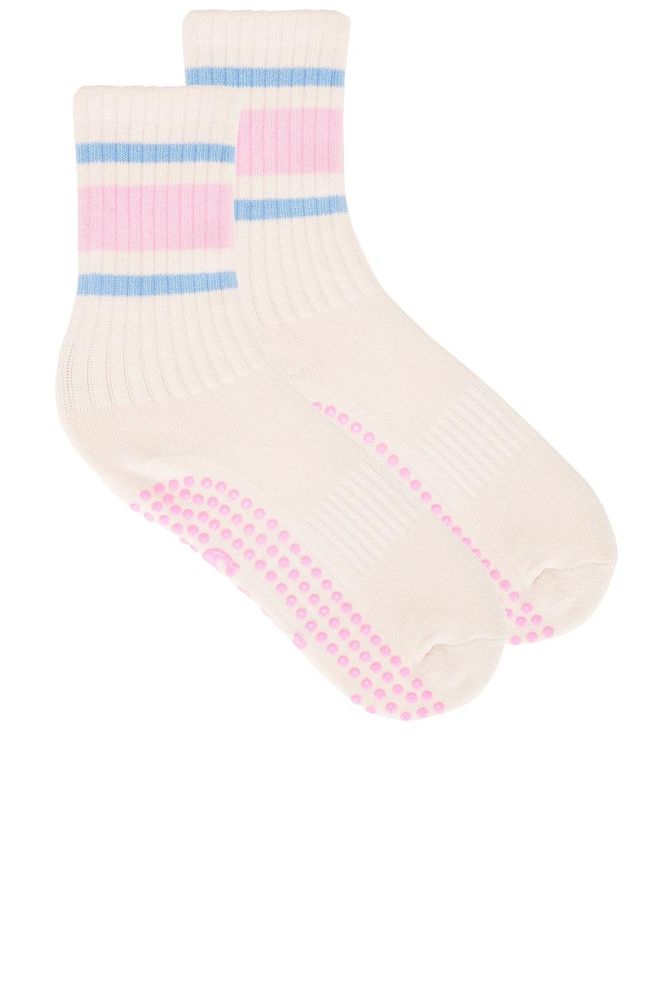 pink retro grip socks