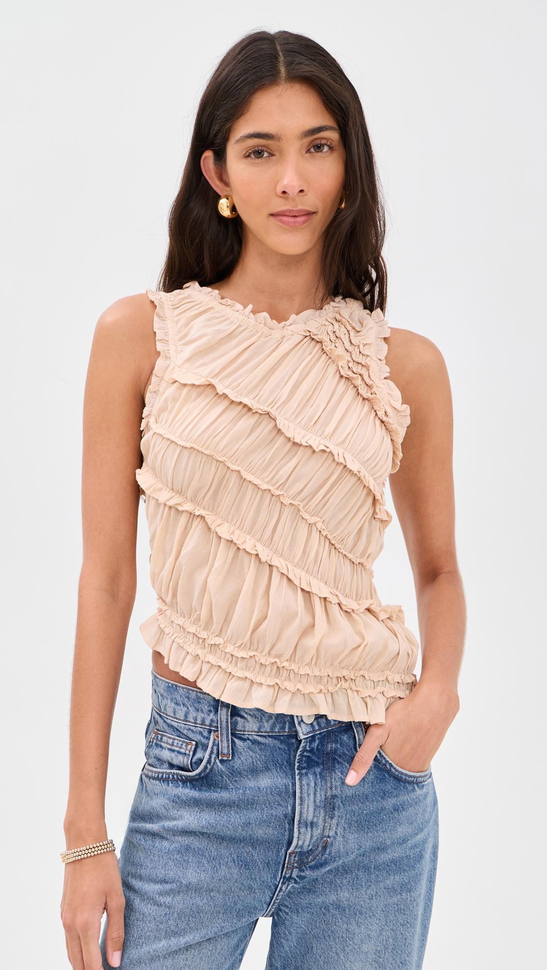 pink sands smocked top