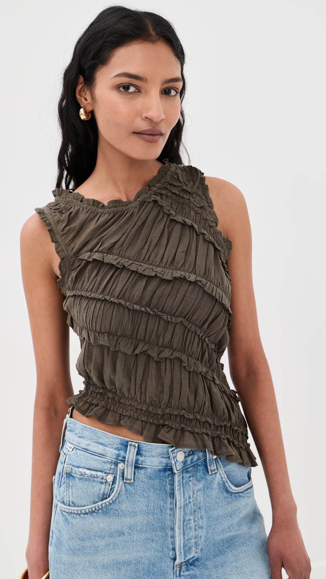 pink sands smocked top