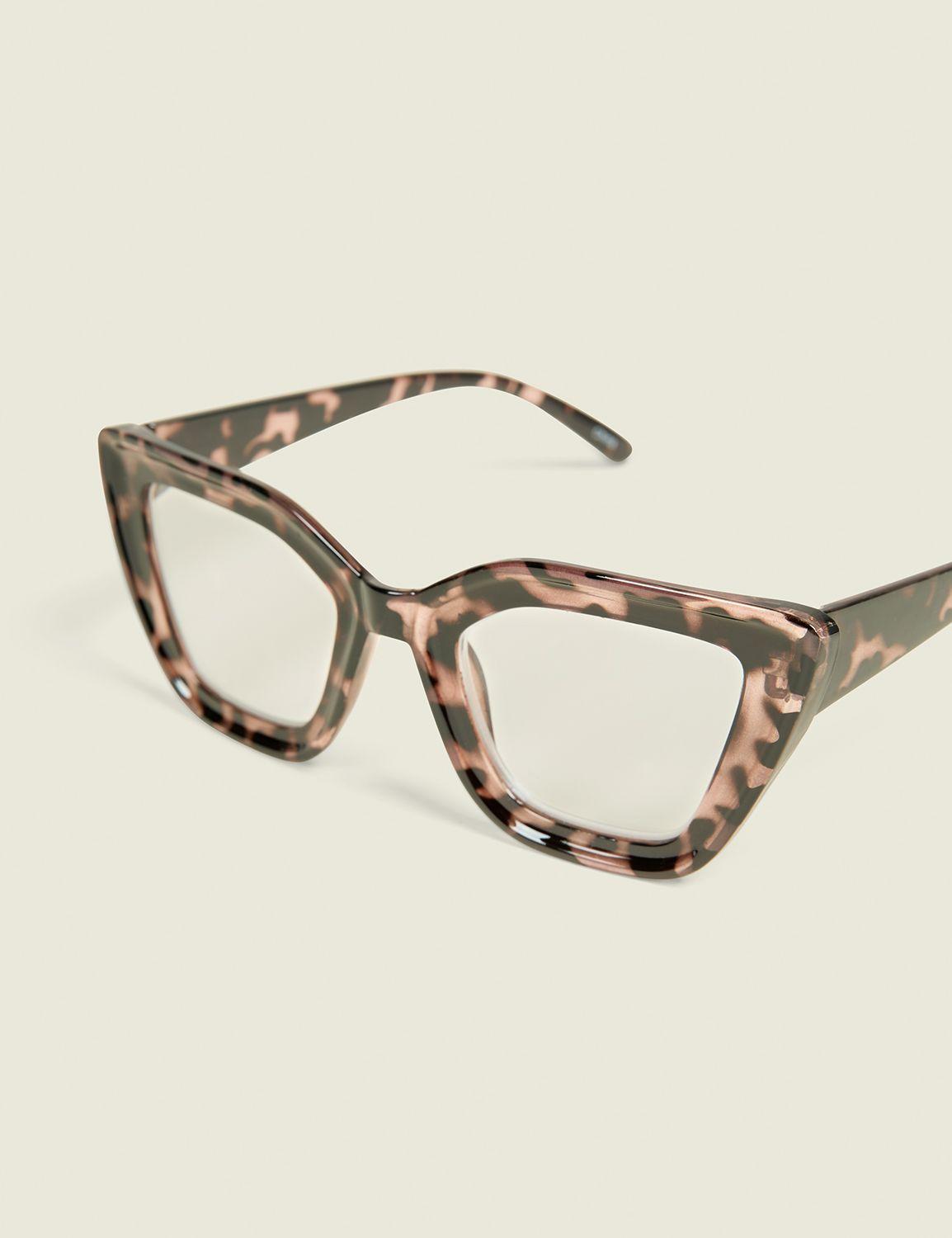 pink tortoiseshell cateye reader glasses