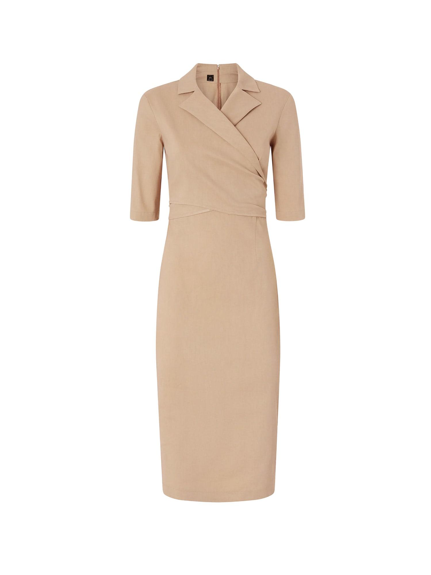 pinko allyson stretch linen and viscose dress