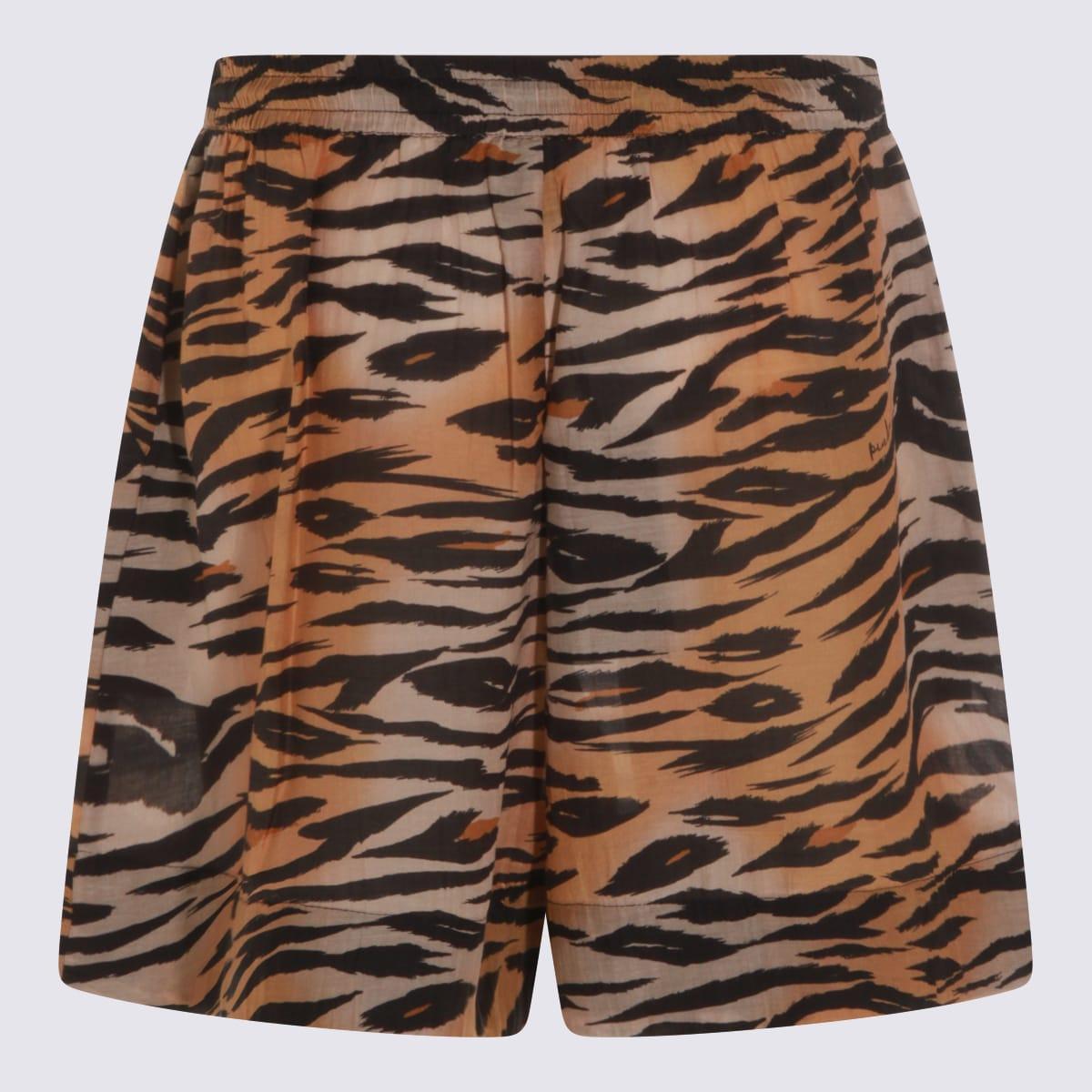 pinko animalier cotton shorts