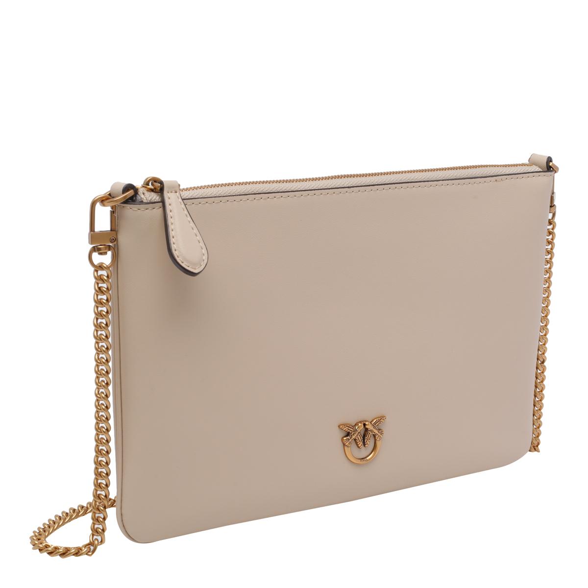 pinko bags beige calf leather - women