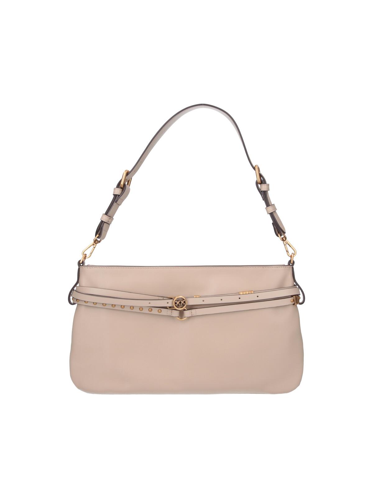 pinko bags beige leather - women