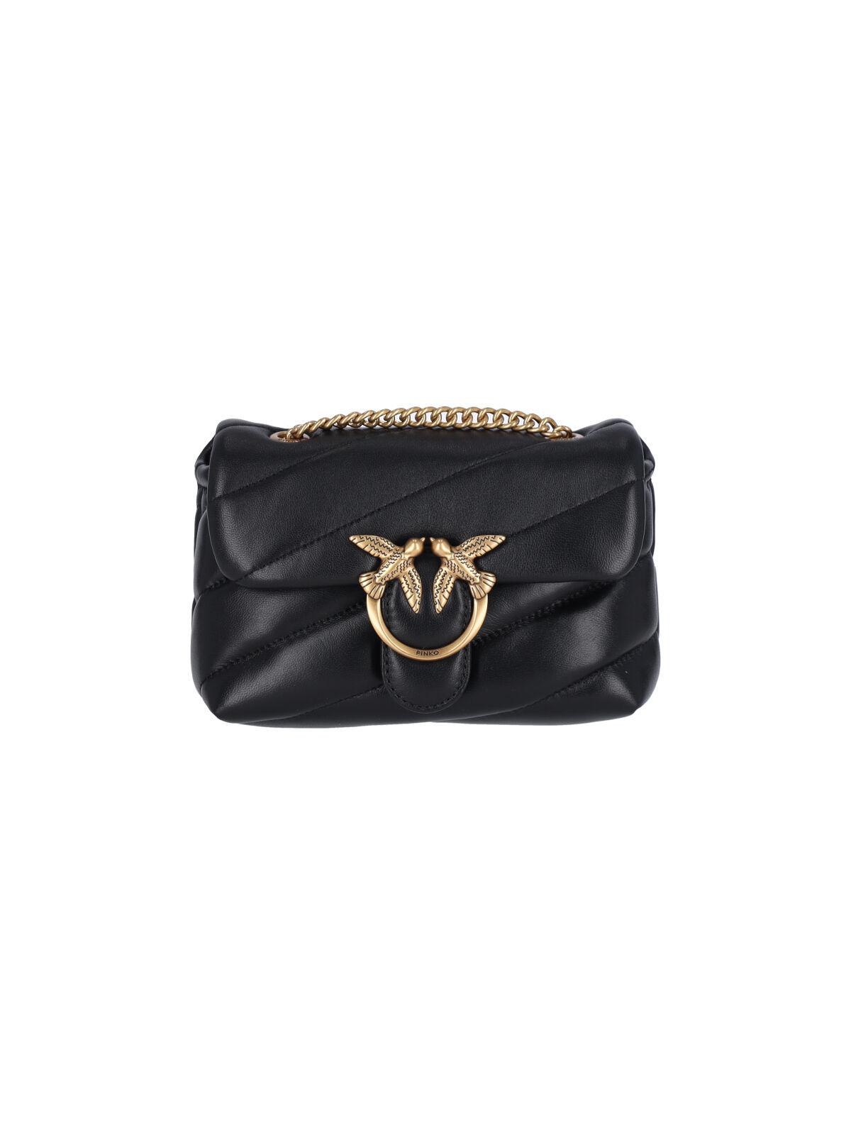 pinko bags black leather - women