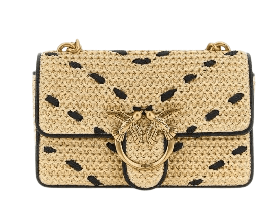 pinko bags natural/black raffia - women