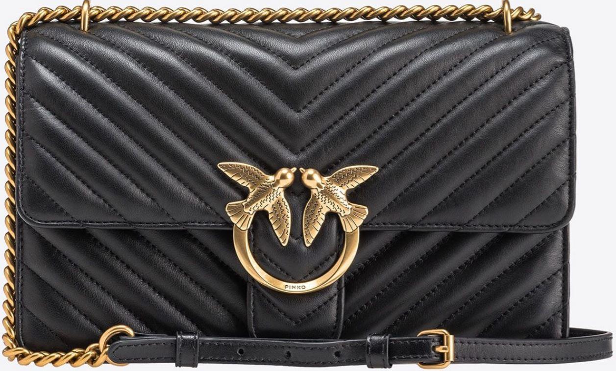 pinko bags nero oro lea - women