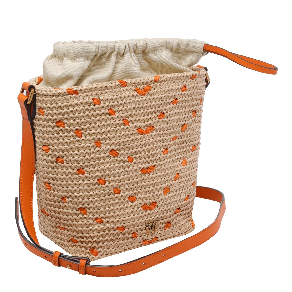 pinko bags orange polypropylene polyester - women
