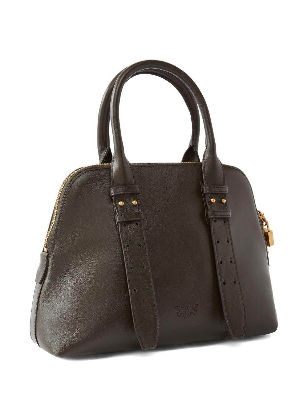 pinko bags verde fango leather - women
