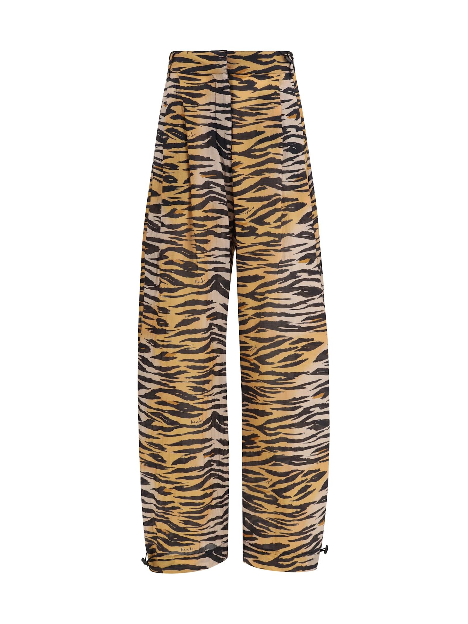 pinko barrel fit animal-print pants