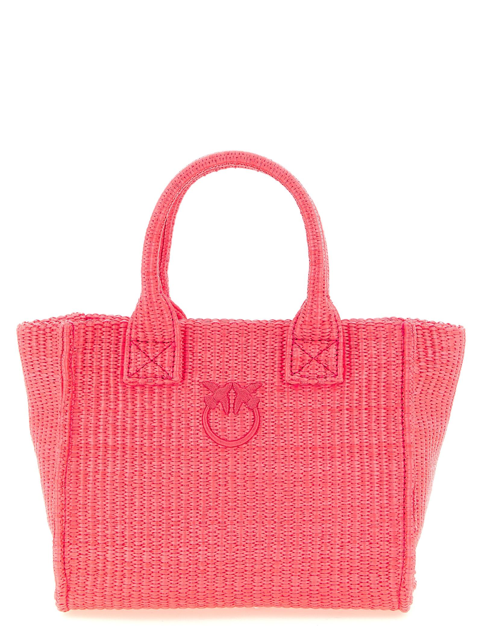 pinko beach mini shopping bag fuchsia polypropylene tote - women