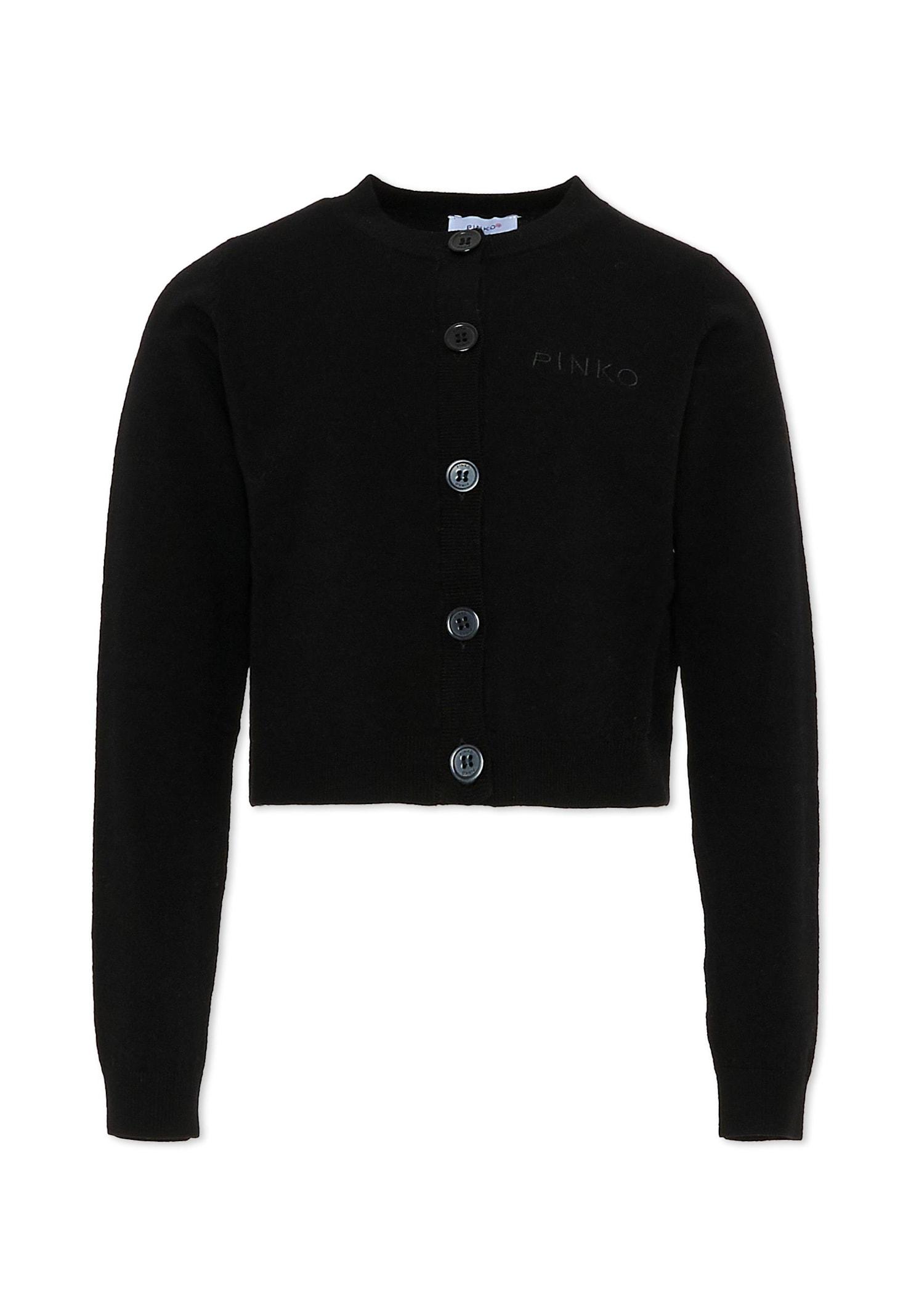 pinko black cardigan for girl with logo