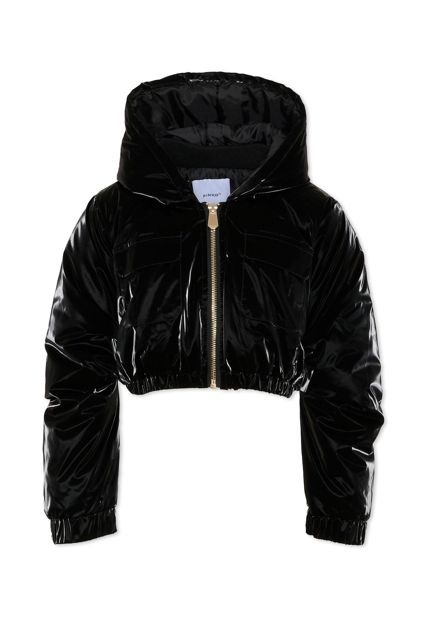 pinko black crop jacket for girl